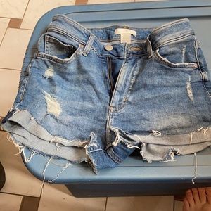 Cute distressed denim shorts
